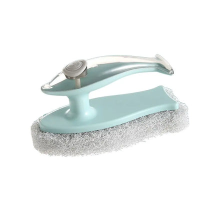 Dishwashing Brush Built-In Soap Dispenser Spring-Loaded Button