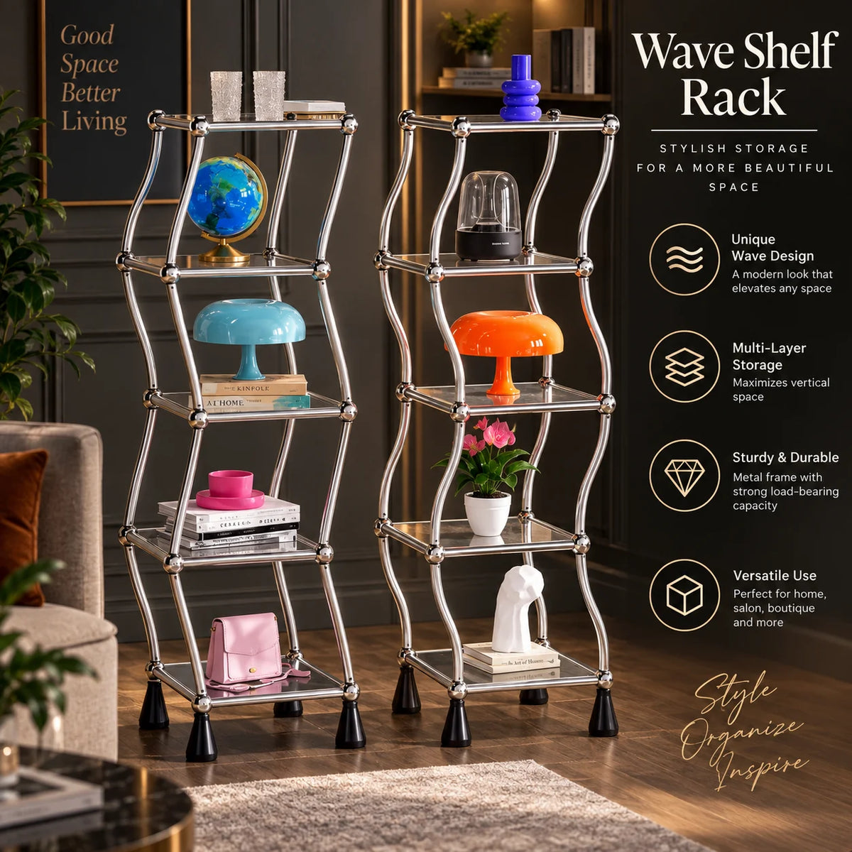 Display Shelf Motorized Rotating 5-Tier