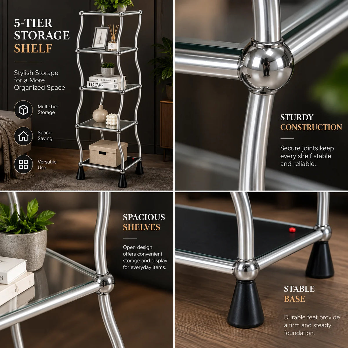 Display Shelf Motorized Rotating 5-Tier