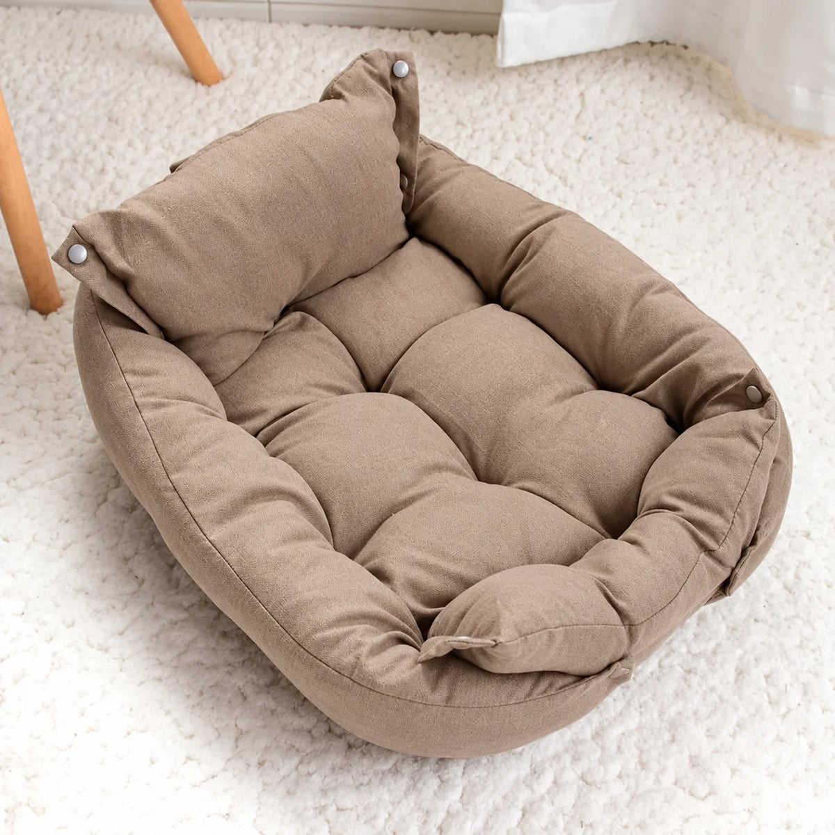 Dog Bed Convertible 3-in-1 Plush Cushioning Non-Slip Base