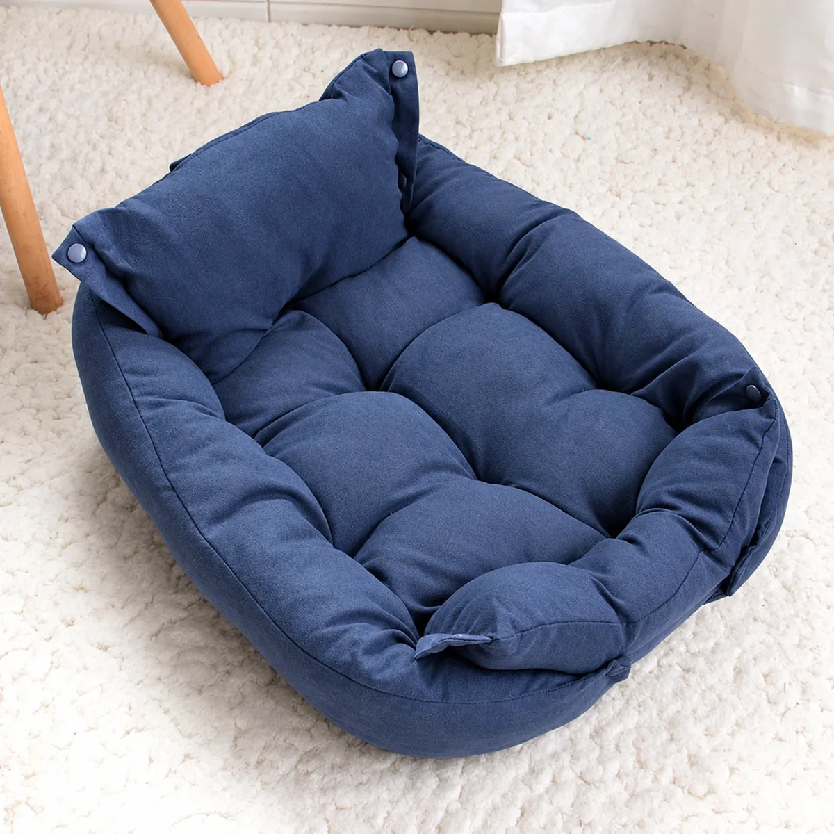 Dog Bed Convertible 3-in-1 Plush Cushioning Non-Slip Base