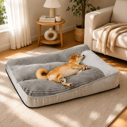 Dog Bed Orthopedic Bolster Scratch-Resistant Washable Cover