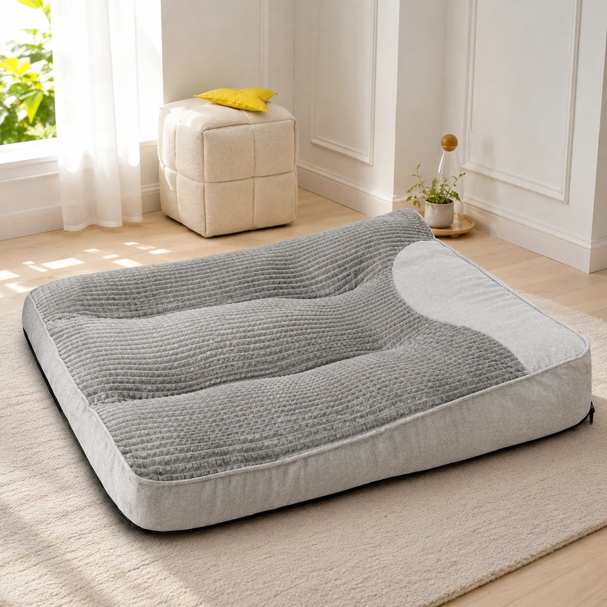 Dog Bed Orthopedic Bolster Scratch-Resistant Washable Cover