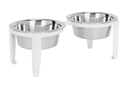 Dog Bowl Stand Elevated With Two Stainless Steel Bowls