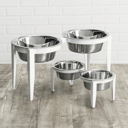 Dog Bowl Stand Elevated With Two Stainless Steel Bowls