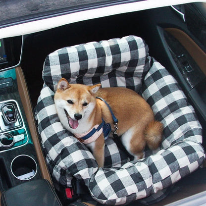 Dog Car Bed Padded Machine-Washable Side Pockets & Handles