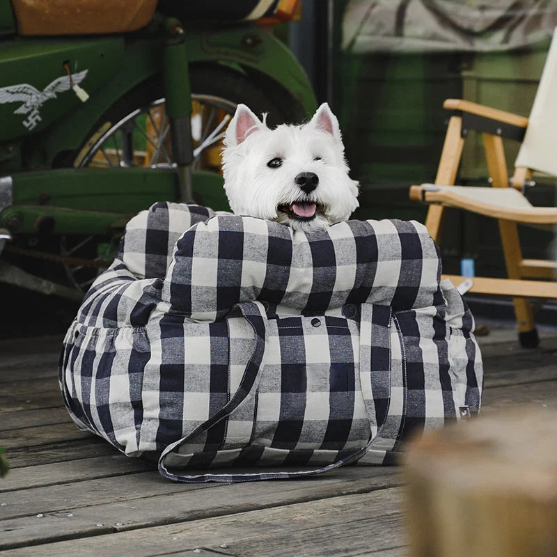 Dog Car Bed Padded Machine-Washable Side Pockets & Handles