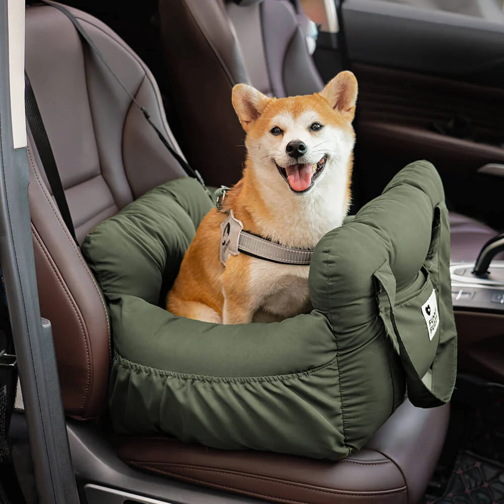 Dog Car Bed Padded Machine-Washable Side Pockets & Handles