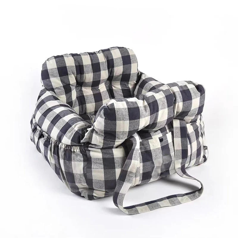 Dog Car Bed Padded Machine-Washable Side Pockets & Handles