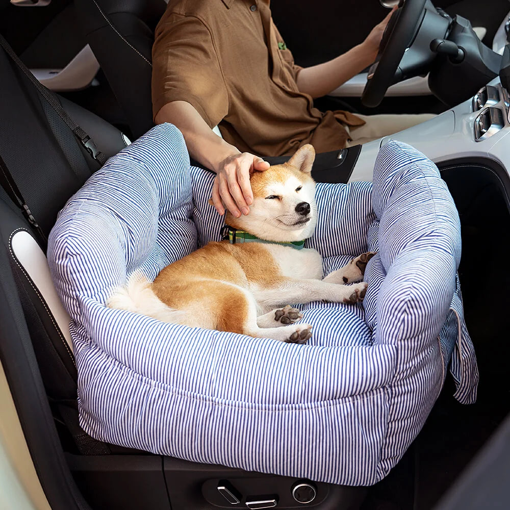 Dog Car Bed Padded Machine-Washable Side Pockets & Handles