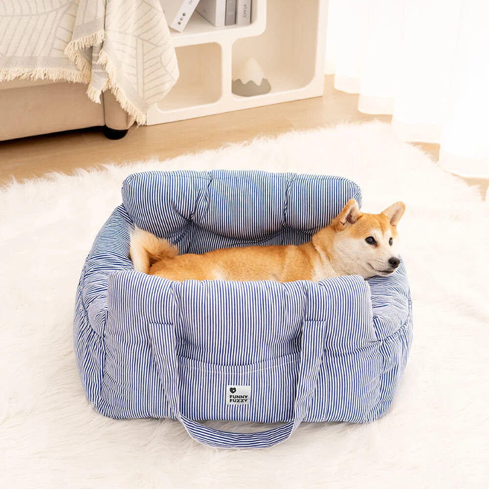 Dog Car Bed Padded Machine-Washable Side Pockets & Handles