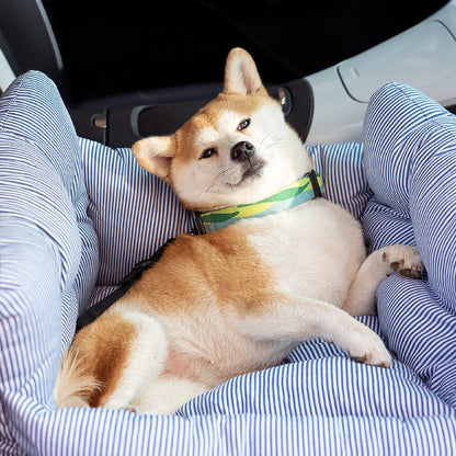 Dog Car Bed Plush Padded Machine-Washable Cover & Side Pockets