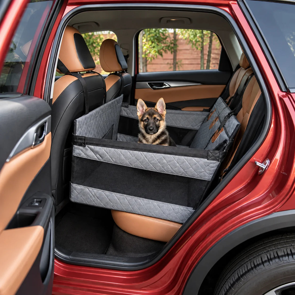 Dog Car Seat Hard Base Water-Repellent & Padded Walls