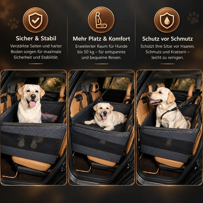 Dog Car Seat Hard Base Water-Repellent & Padded Walls