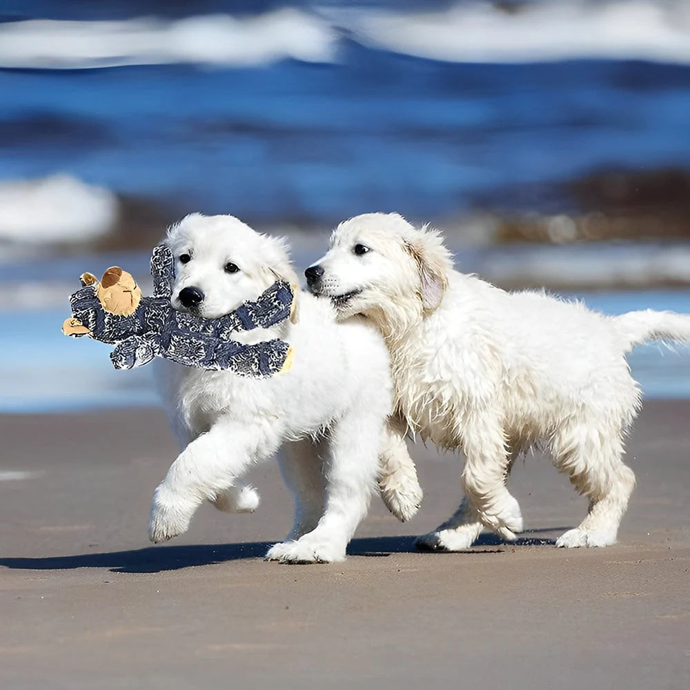 Dog Chew Toy Durable Chew-Proof Cotton Plush & Squeaker
