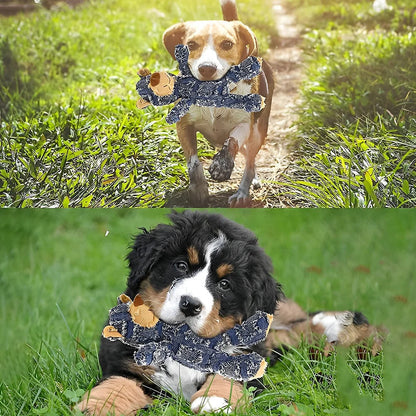 Dog Chew Toy Durable Chew-Proof Cotton Plush & Squeaker