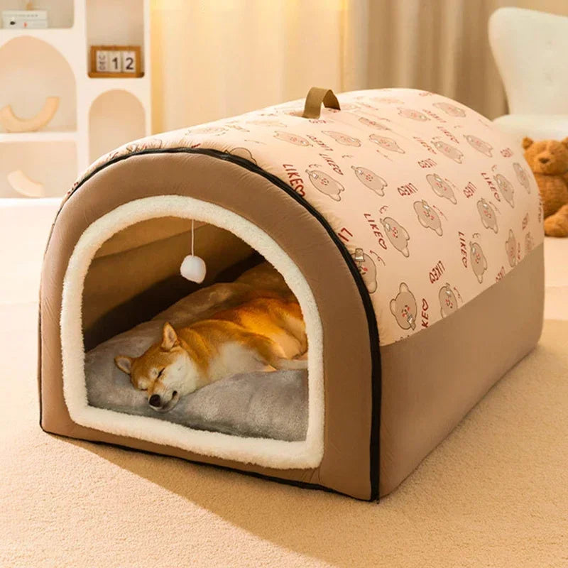 Dog House Insulated Cotton Machine Washable Detachable Cushion