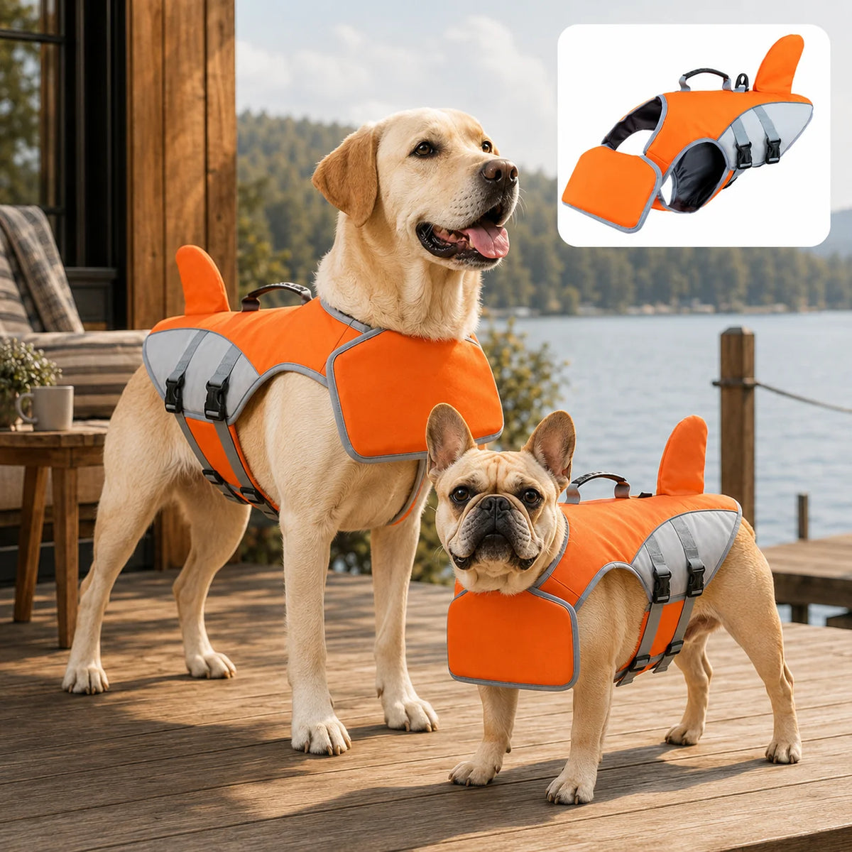 Dog Life Jacket Shark Fin High-Buoyancy Removable Float