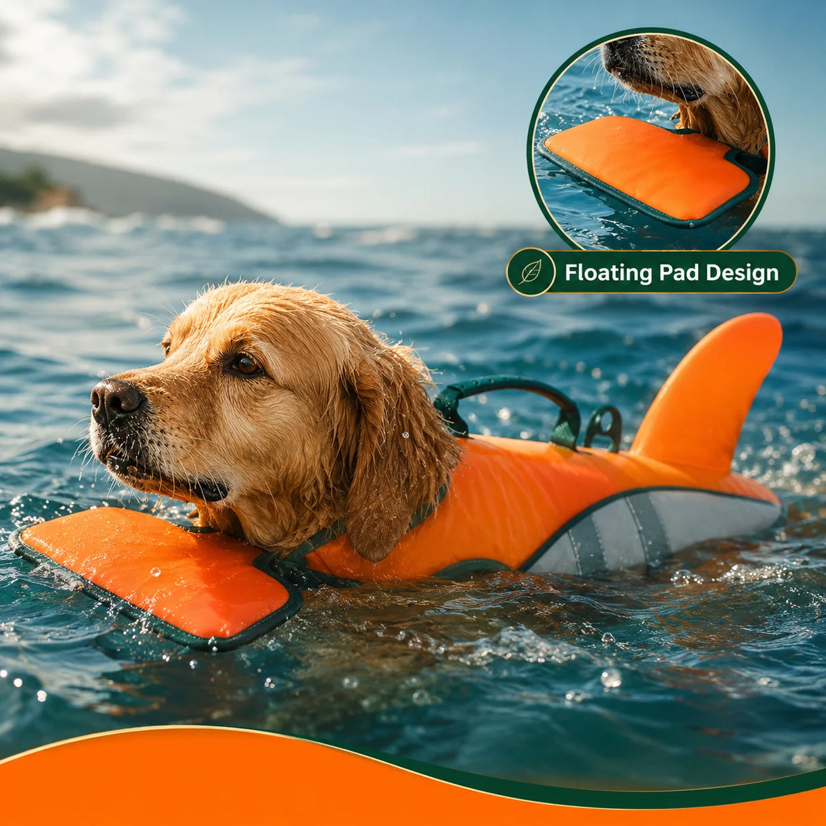 Dog Life Jacket Shark Fin High-Buoyancy Removable Float