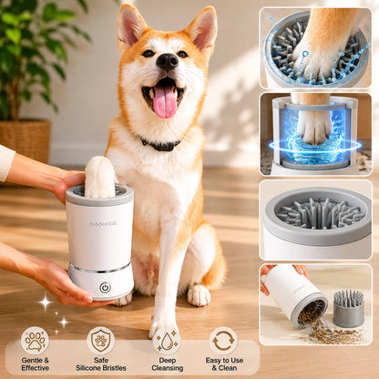 Dog Paw Cleaner Automatic Rechargeable Silicone Bristles