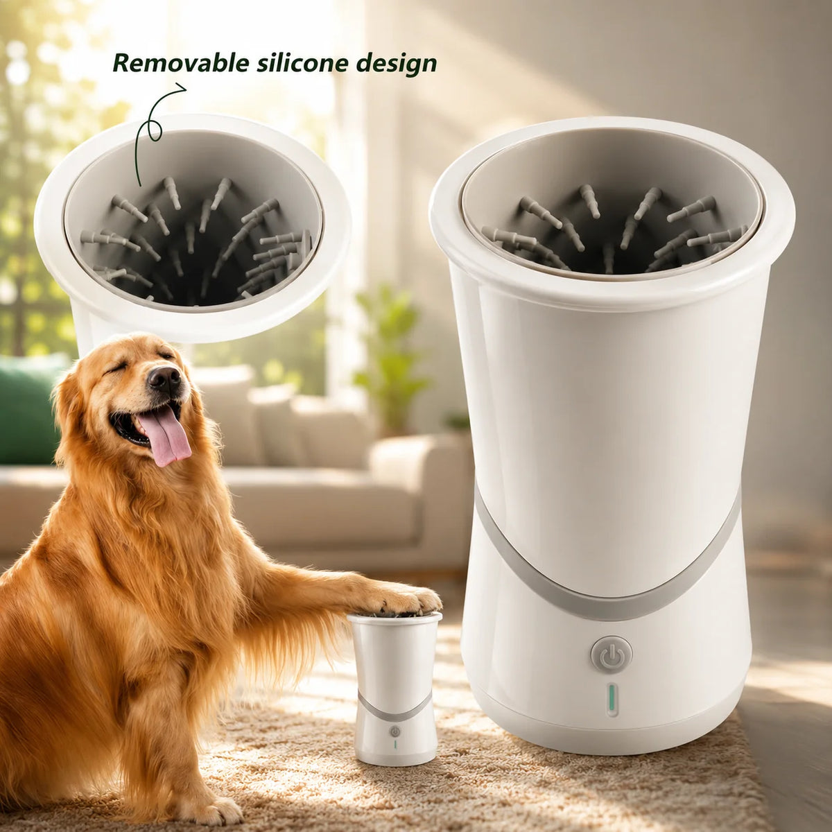 Dog Paw Cleaner Automatic Rechargeable Silicone Bristles