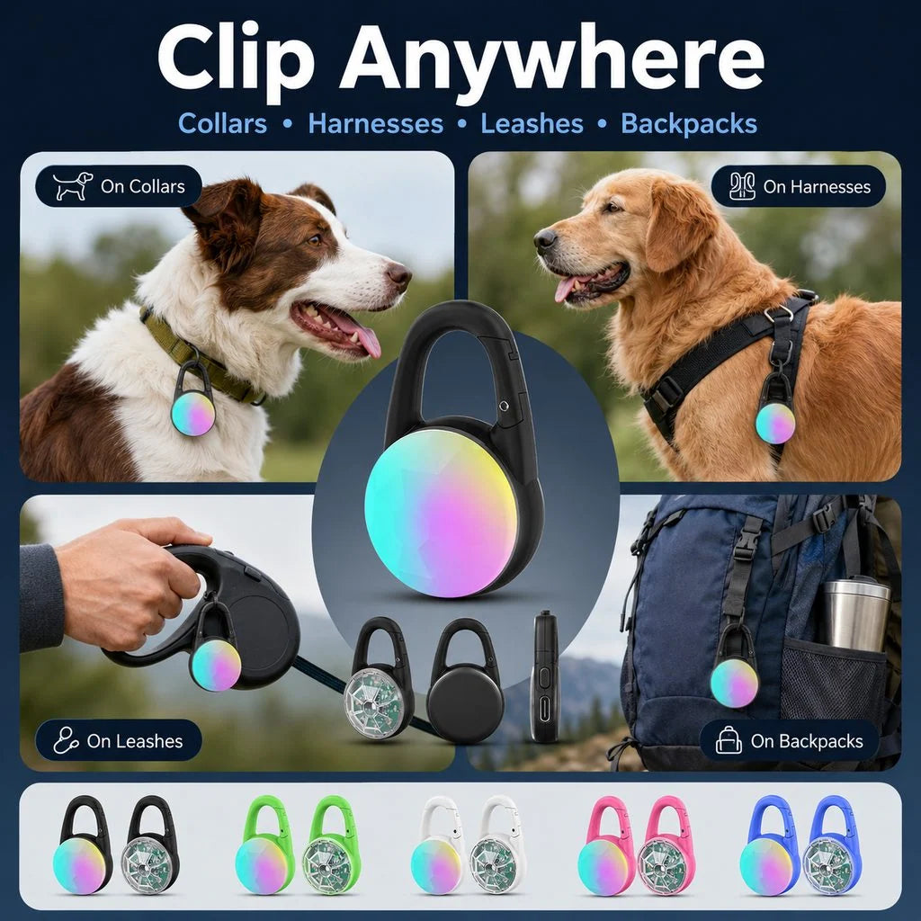 Dog Safety Light Clip-On USB-C Rechargeable IP68 Water-Resistant