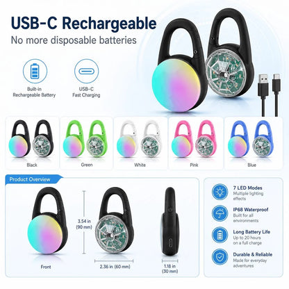 Dog Safety Light Clip-On USB-C Rechargeable IP68 Water-Resistant