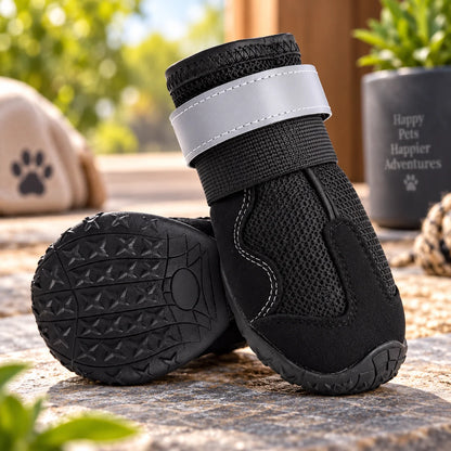 Dog Shoes Anti-Slip Sole & Reflective Straps