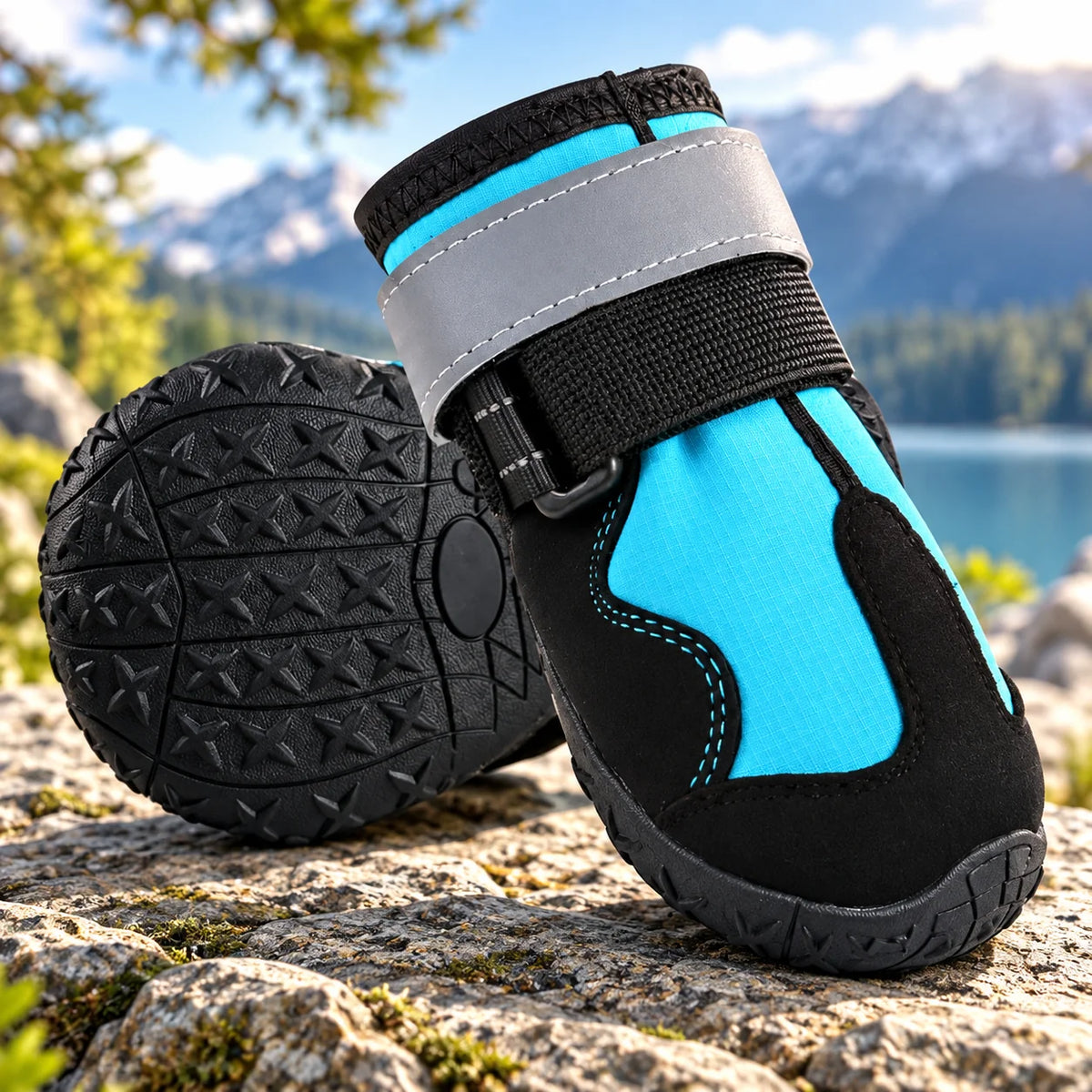 Dog Shoes Anti-Slip Sole & Reflective Straps