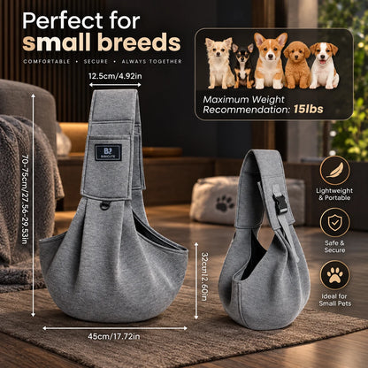Dog Sling Carrier Padded Crossbody Safety Buckle
