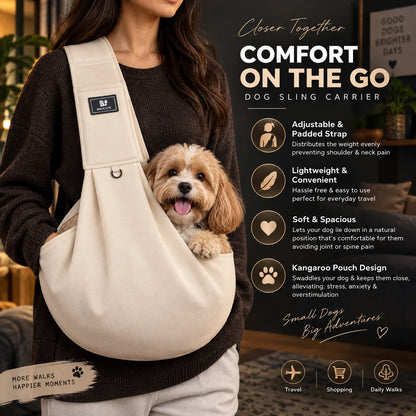 Dog Sling Carrier Padded Crossbody Safety Buckle