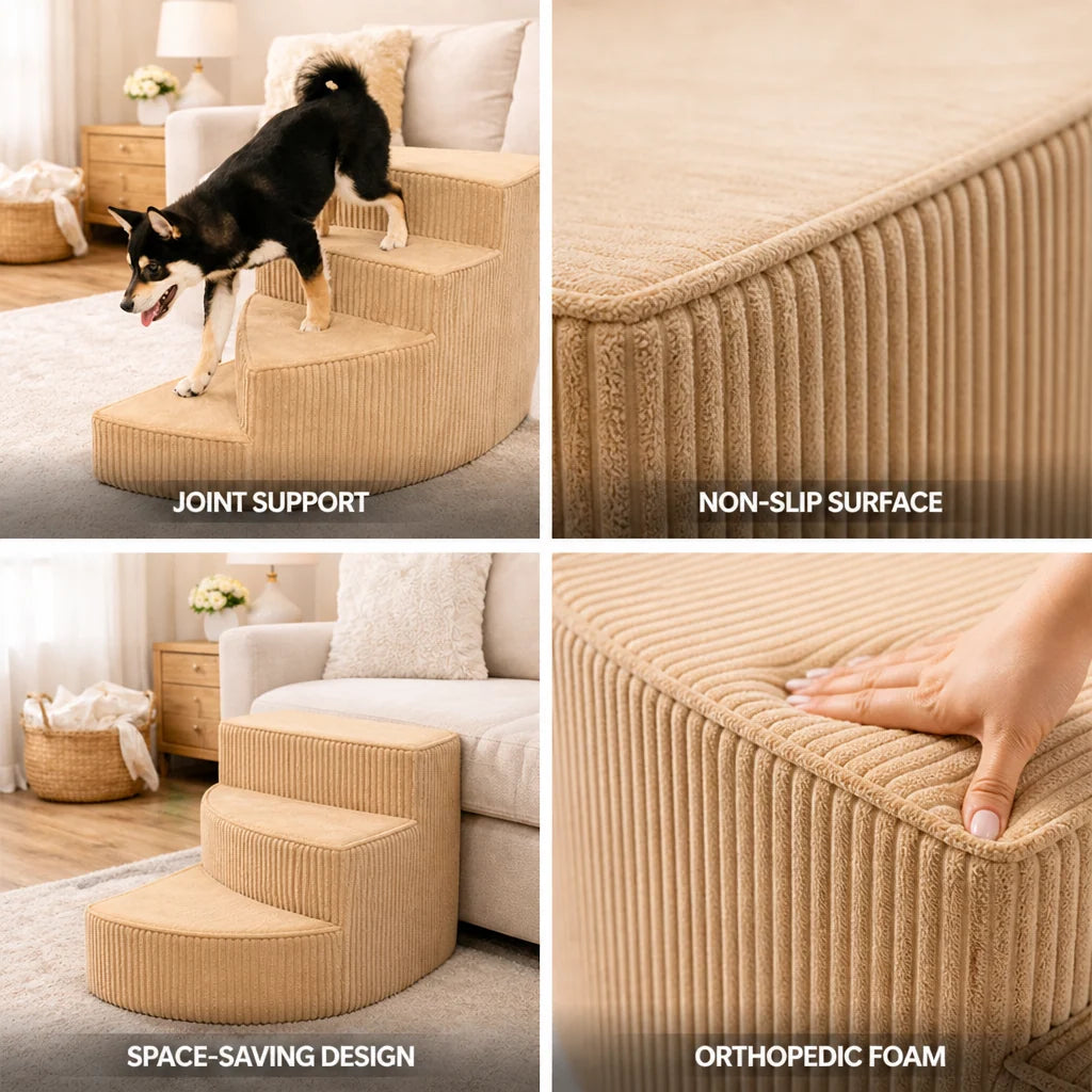 Dog Stairs Orthopedic Foam Non-Slip Compact Spiral Design