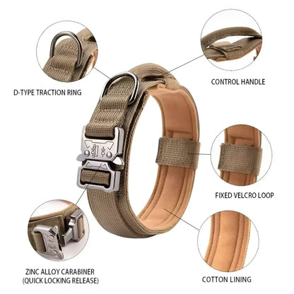 Dog Training Collar Durable Nylon Soft Lining Integrated Handle