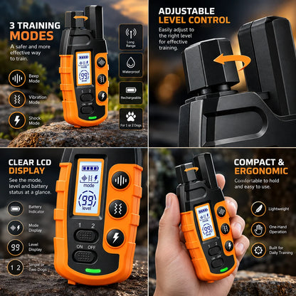 Dog Training Collar Long-Range 3,280 Ft Rechargeable