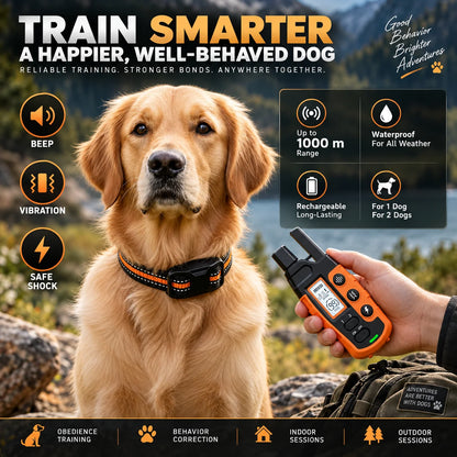 Dog Training Collar Long-Range 3,280 Ft Rechargeable