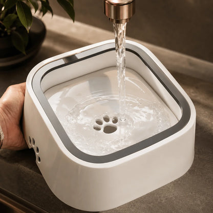 Dog Water Bowl Floating Plate & Non-Slip Base