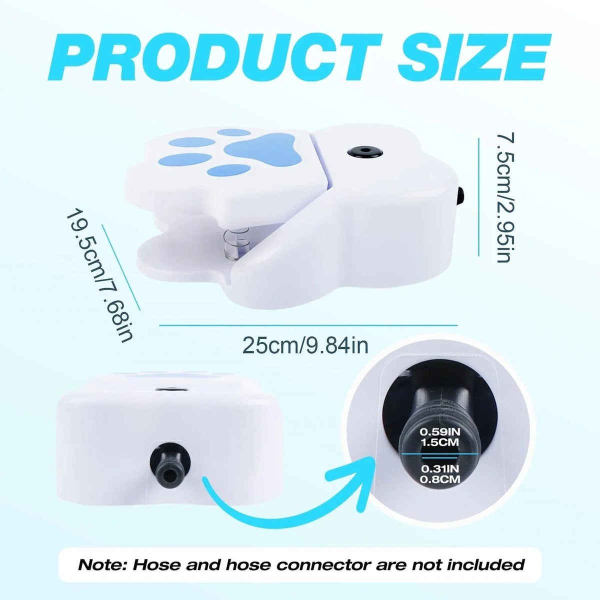 Dog Water Fountain Paw-Activated Garden Hose Connection