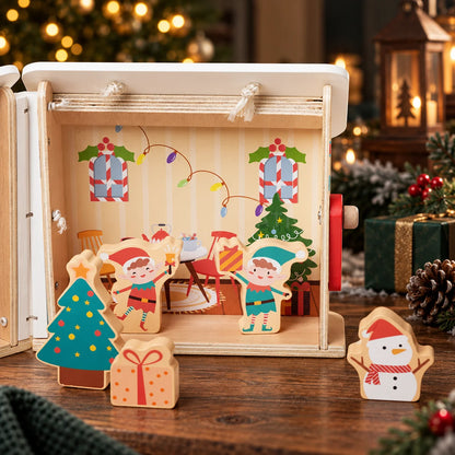 Dollhouse Playset Wooden Figures Portable