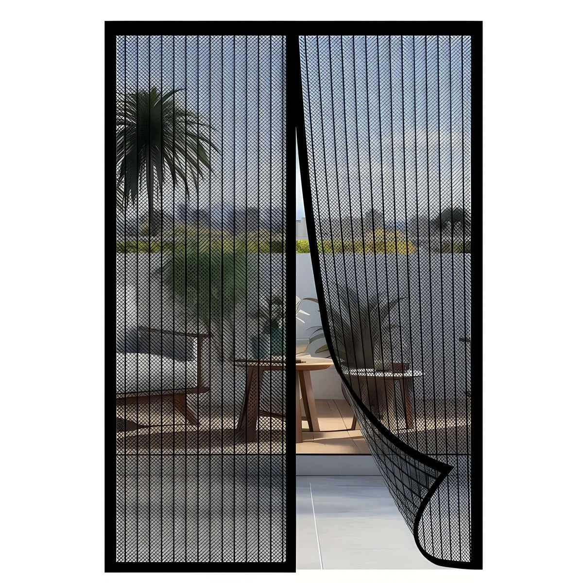 Door Mosquito Net Magnetic Self-Closing Polyester Mesh