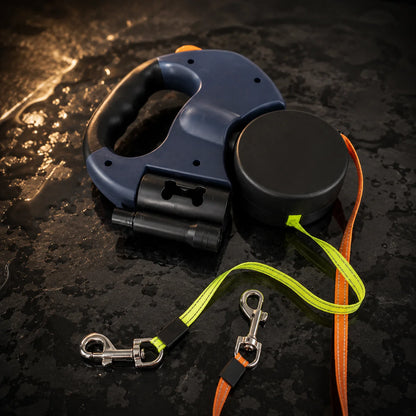 Double Dog Leash 360 Degree Anti-Tangle Swivel Padded Handle