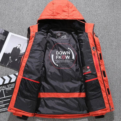 Down Jacket Duck Down Insulation Removable Hood Wind-Blocking