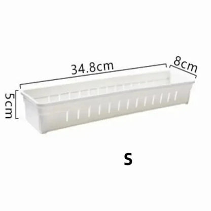 Drawer Organizer Adjustable Divider Two Sizes White Plastic