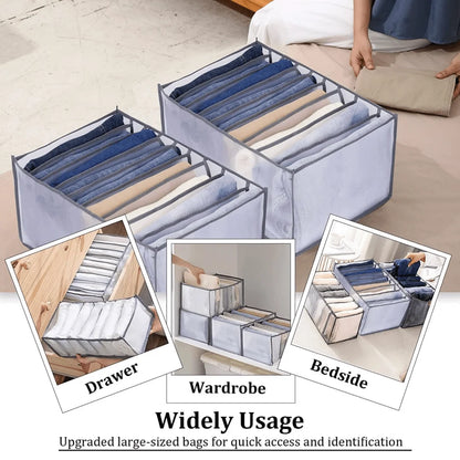Drawer Organizer Foldable Washable Nylon Multi-Compartment