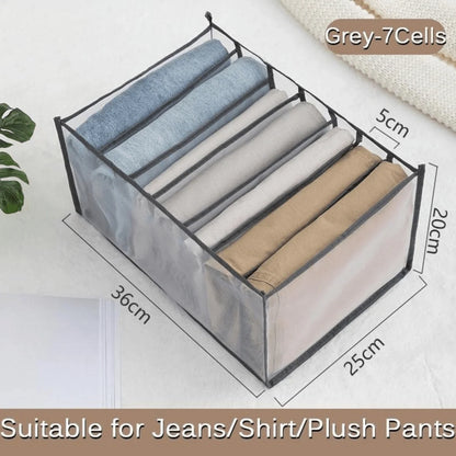Drawer Organizer Foldable Washable Nylon Multi-Compartment
