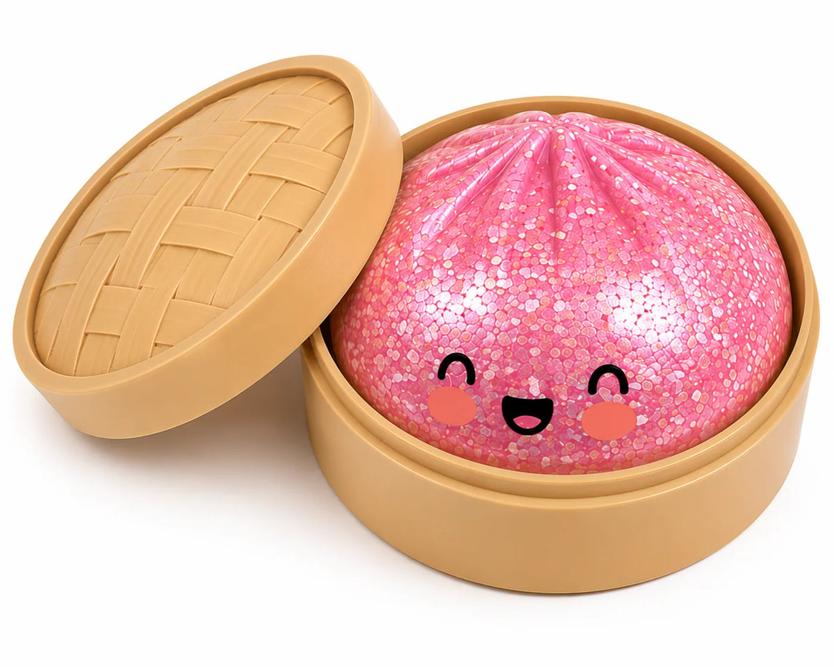 Dumpling Squishy Toy Glitter Finish Soft Squeeze Fidget