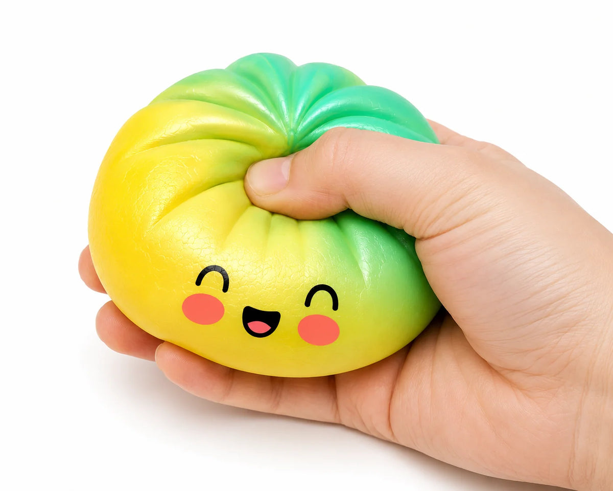 Dumpling Squishy Toy Glitter Finish Soft Squeeze Fidget