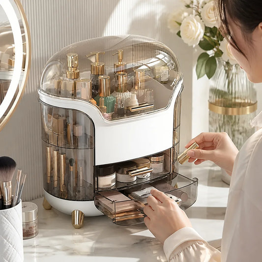 Dust- and Waterproof Clear-Front Drawers Multiple Compartments Makeup Organizer