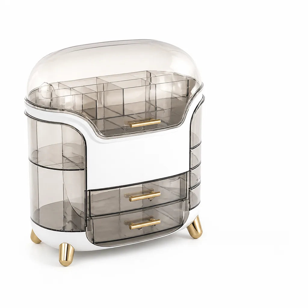 Dust- and Waterproof Clear-Front Drawers Multiple Compartments Makeup Organizer