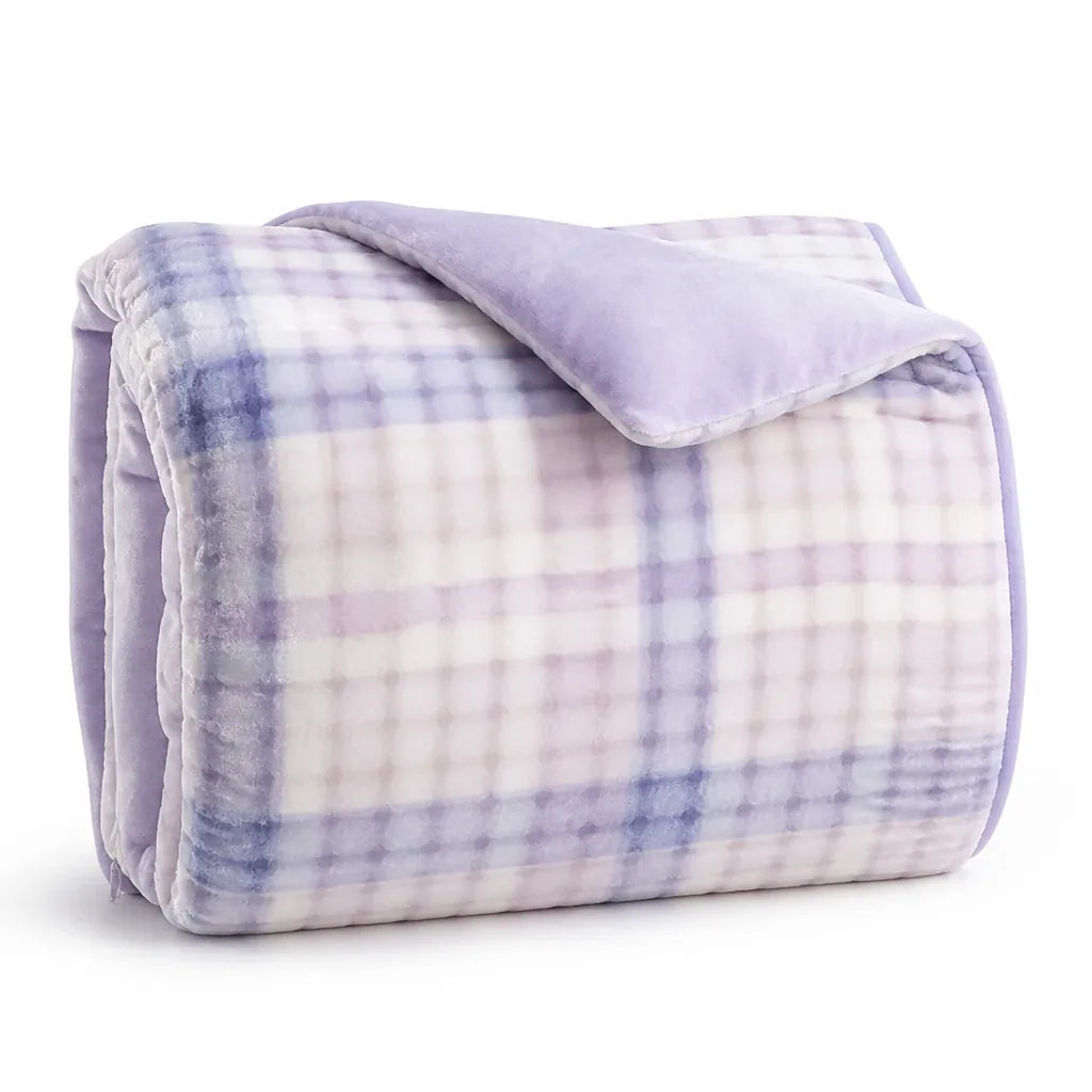 Duvet Cover Reversible Quilted Rabbit Fur & Milk Velour