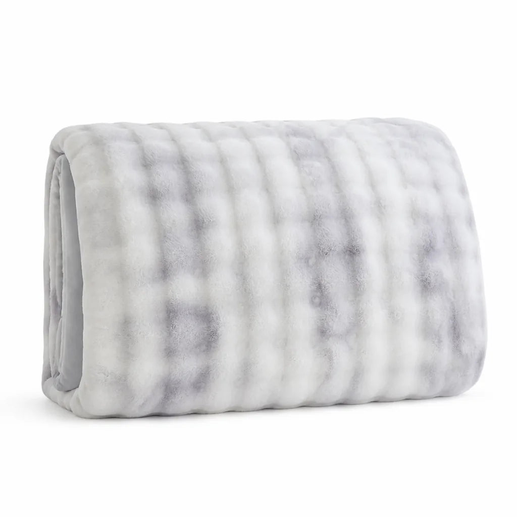 Duvet Cover Reversible Quilted Rabbit Fur & Milk Velour